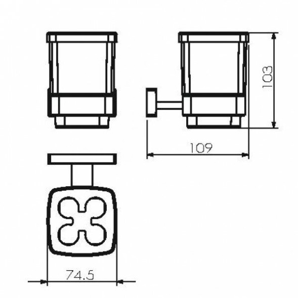 Стакан для зубных щеток LANGBERGER ALSTER 11929Z подвесной цвет хром