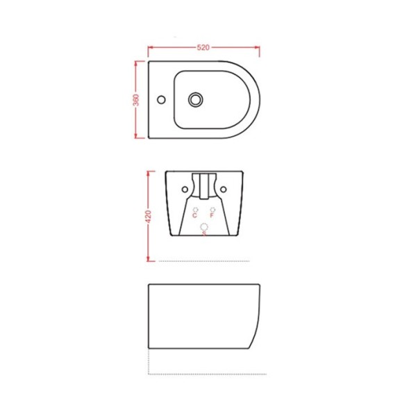 Биде Artceram Monet подвесной с одним отверстием цвет белый MNB001 01 00