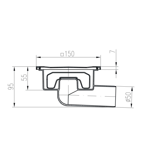 Paini Душевой трап с решеткой 150х150 мм, Нептун
