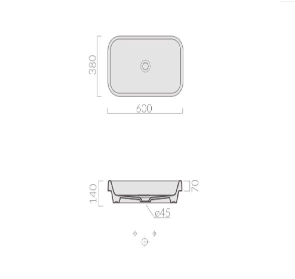Раковина GALASSIA MEG11 5452 накладная без отверстий без перелива цвет белый глянцевый