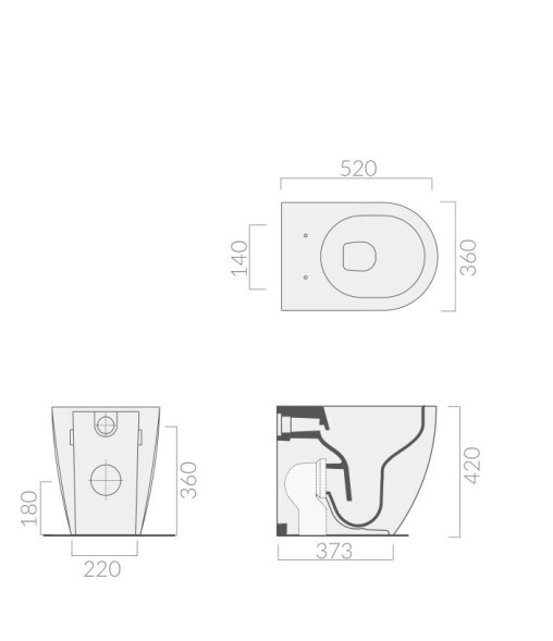 Унитаз GALASSIA Dream 7327 GM напольный безободковый цвет серый матовый