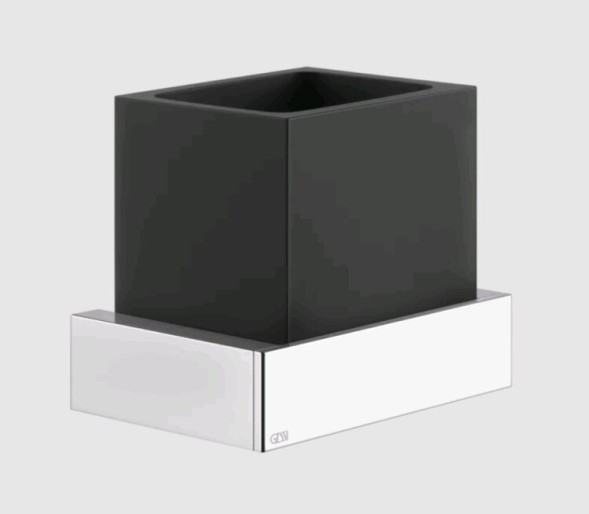 Gessi Стакан, Rettangolo, шгв 140*95*116.5, цвет белый#черный брашированный металл  20807#707