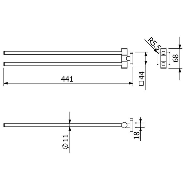 Держатель полотенца KLUDI VELA S 25977N0 двойной