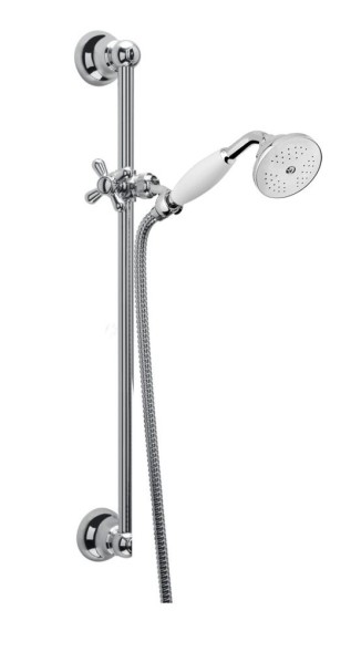 Fiore Shower, душевая штанга h64 см, с набором для душа: 1-режимный ручной душ c керамической накладкой, шланг 150 см, цвет золото