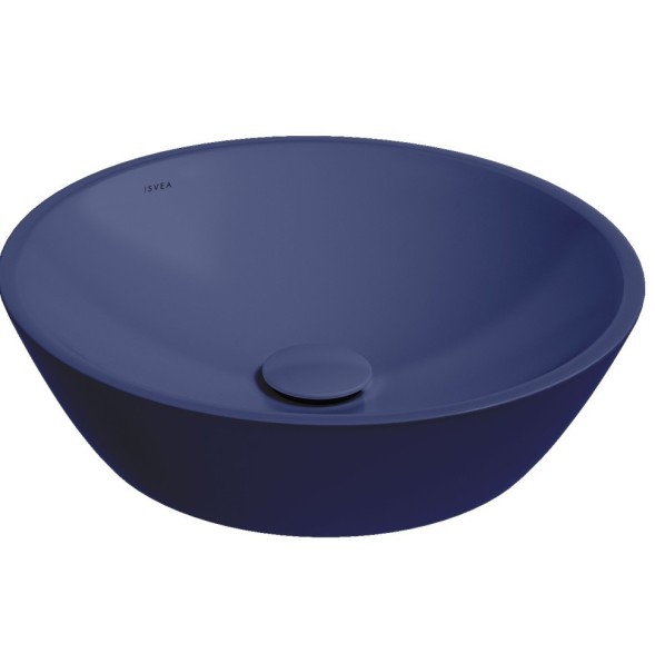 Раковина ISVEA SistemaY Soft накладная ШГВ 450*450*120 отверстия для смесителя отсутствуют цвет синий матовый 10SY66045-2Z
