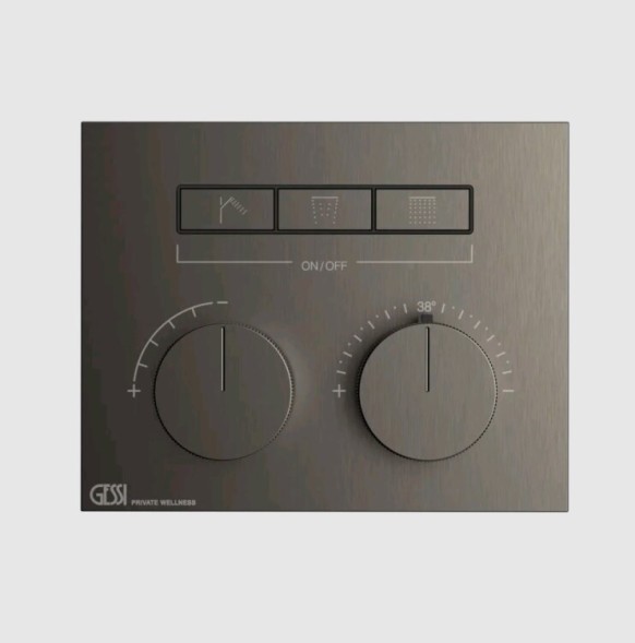 Gessi Смеситель для душа, HI FI Compact, на 3 потребителя, цвет Черный брашированный металл  63006#707