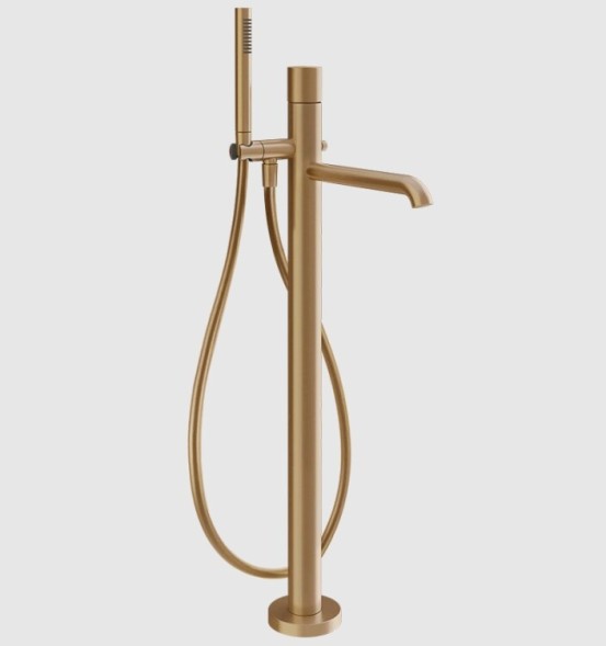 Gessi Смеситель для ванны и душа, Habito Unito, напольный, цвет брашированная теплая бронза  70028#726