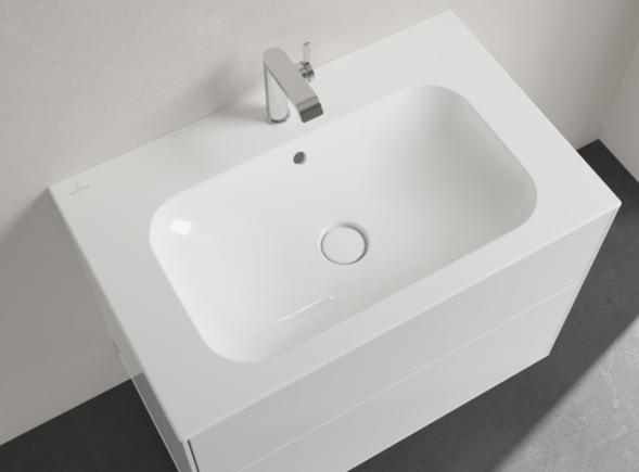 Villeroy&amp;Boch Раковина, Finion, шгв 800*500*100, отверстия для смесителя-1 сквозное, 2 промаркированных, CeramicPlus, цвет-камень белый 416481RW