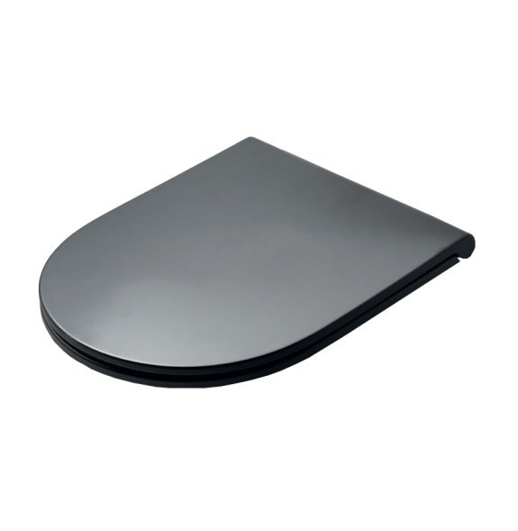 Сиденье с крышкой SIMAS TREVI с микролифтом быстросъемное цвет черный матовый петли хром TR004.NM