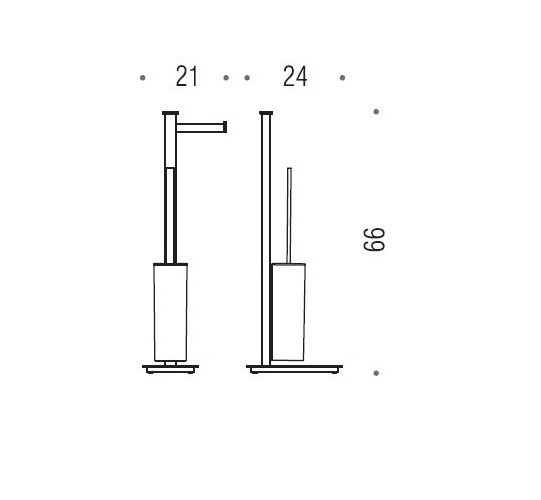 Стойка COLOMBO DESIGN UNITS B9107D.NM напольная с держателем туалетной бумаги и ершиком цвет хром