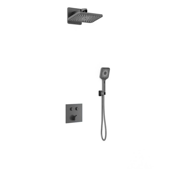 Vincea Душевой комплект Инспаер (Inspire) VSFW-421I4GM встраиваемый, двухрежимный, вороненая сталь
