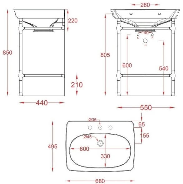 Раковина Artceram Civitas на пьедестал/консоль с одним отверстием цвет белый  CIL001 01 00