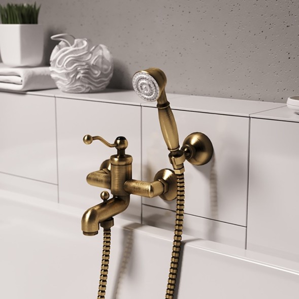 Paini Смеситель для ванны Duomo с аксессуаром, старая бронза (F3)