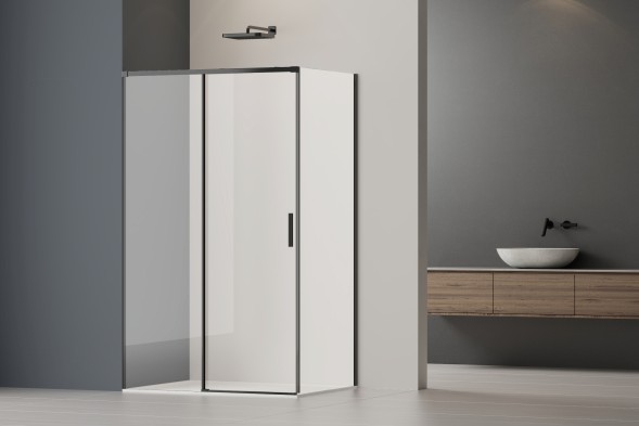Vincea Душевой уголок Софт 2 (Soft 2) VSR-3SO28011CLB, 1100*800, черный, стекло прозрачное