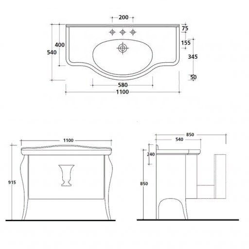 Тумба под раковину GALASSIA ETHOS 8478 напольная цвет темный дуб