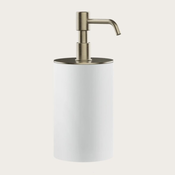 Gessi Дозатор для жидкого мыла, Rilievo, шгв 75*97*194, цвет дозатора Матовая латунь#белый  59537#727
