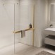 Vincea Душевая перегородка Волк-Ин (Walk-In) VSW-1HR110CLG, 1100*2000, брашированное золото, стекло прозрачное
