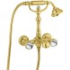 Emmevi The One Leda, смеситель для ванны. Металлические ручки + большие прозрачные кристаллы, цвет золото 98011VSW/OR