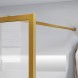 Vincea Душевая перегородка Волк-Ин (Walk-In) VSW-1HC100CFBG, 1000*2000, брашированное золото, стекло прозрачное/рифленое