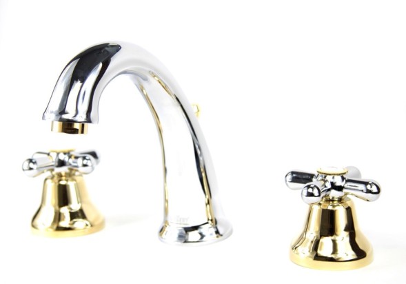 Смеситель для раковины Webert Armony AM750101017. хром/золото