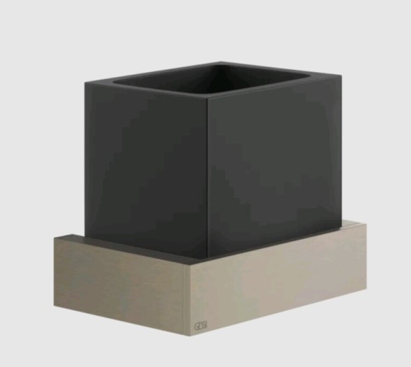 Gessi Стакан, Rettangolo, шгв 140*95*117, цвет брашированный никель#белый  20807#149