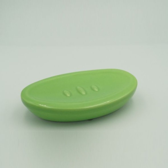 Настольная керамическая мыльница Zefiro, цвет хром-зелёная керамика