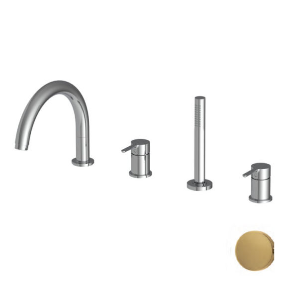 Смеситель для ванны и душа, Fima Carlo Frattini, Snap, цвет-золото брашированное F3124NOS