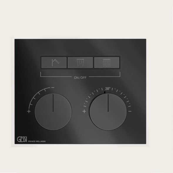 Gessi Смеситель для душа, HI FI Compact, на 3 потребителя, цвет черный металл