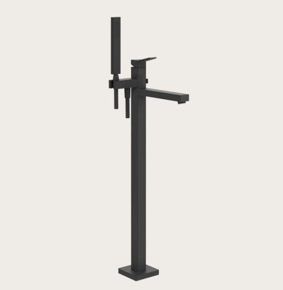 Gessi Смеситель для ванны и душа, Rettangolo K, напольный, цвет черный матовый 53129#299
