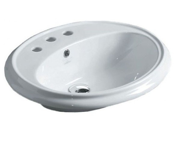 Раковина SIMAS ARCADE встраиваемая сверху с тремя отверстиями цвет белый AR859.3