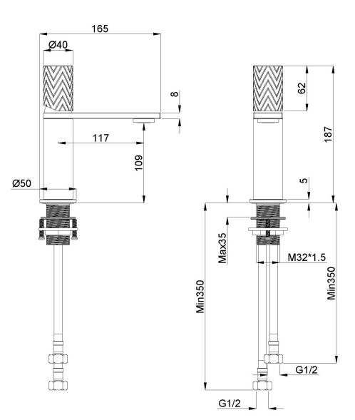 Vincea Смеситель для раковины Альто (Alto) VBF-6AL1GM, вороненая сталь
