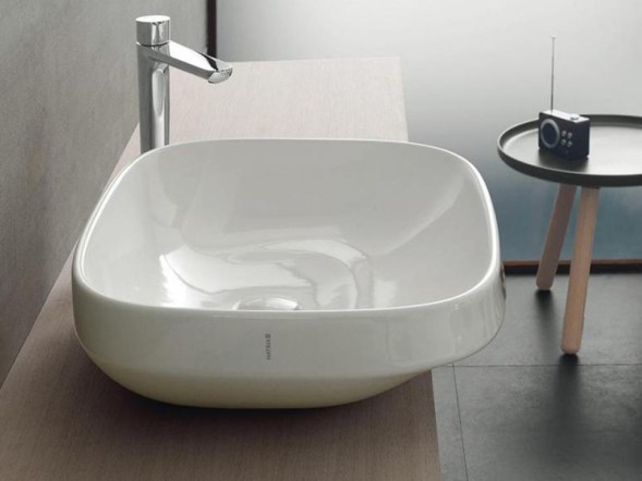 Раковина HATRIA ABITO YXXA01 накладная без отверстия без перелива цвет белый