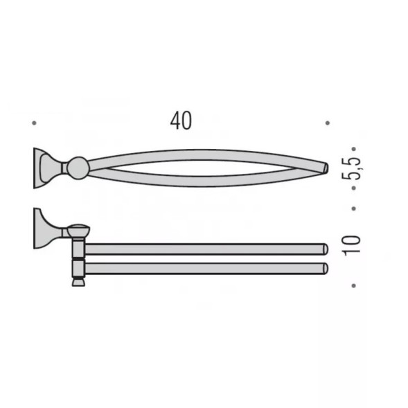 Полотенцедержатель COLOMBO DESIGN MELO B1212 двойной цвет хром