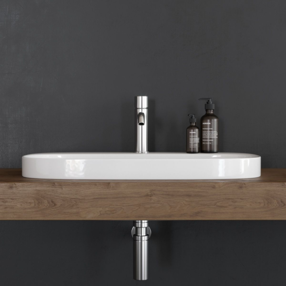 Раковина Scarabeo MOON полувстраиваемая без перелива с одним отверстием цвет белый 5512