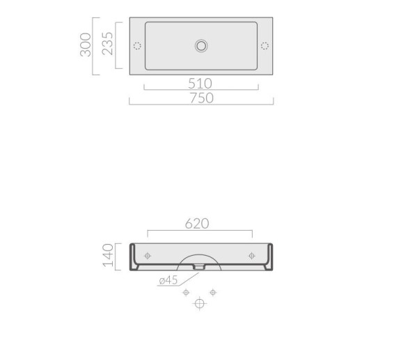 Раковина GALASSIA PLUS DESIGN 6036 накладная без отверстий с переливом глазурованная с 4 сторон  цвет белый глянцевый