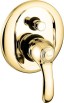 Emmevi Harmony, встраиваемый в стену однорычажный смеситель для душа на 2 выхода, с кнопочным дивертером, цвет золото 22019/OR