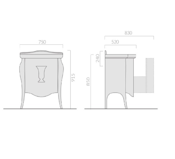 Тумба под раковину GALASSIA ETHOS 8479 NE напольная цвет черный глянцевый