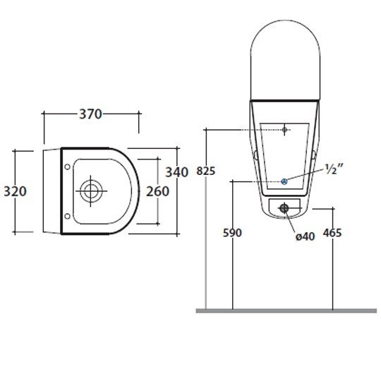 Писсуар GLOBO FORTY3 подвесной цвет белый FO030BI