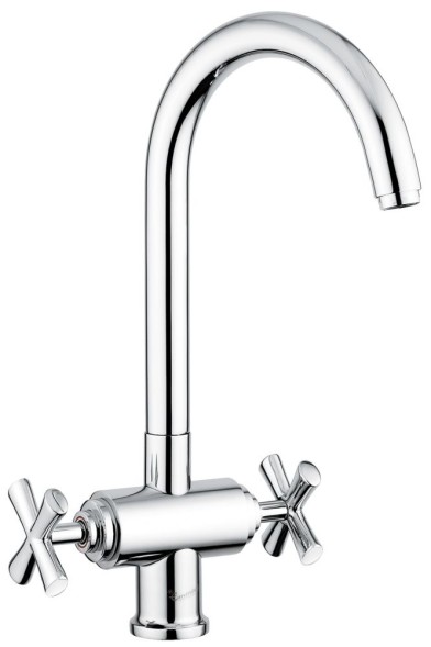 Emmevi Spirit New, двухвентильный кухонный смеситель с поворотным изливом, без донного клапана, цвет хром 31007/CR