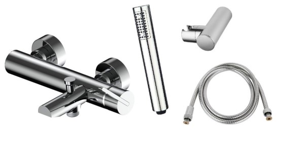AQG Urban, однорычажный смеситель для ванны c набором для душа, цвет хром