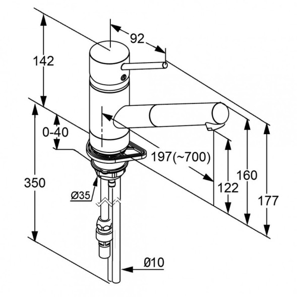 Смеситель KLUDI SCOPE 339310575 для кухни с выдвижным изливом