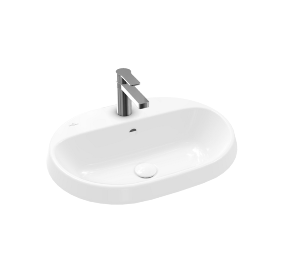 Villeroy&amp;Boch Раковина, Architectura, шгв 600*450*125, отверстия для смесителя-1 сквозное, 2 промаркированных, CeramicPlus, цвет-альпийский белый 5A6760R1