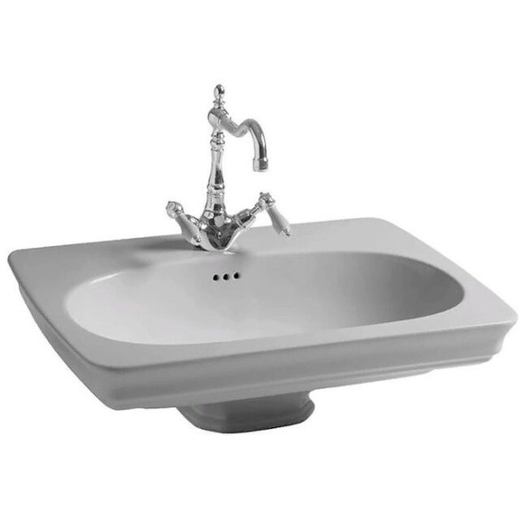 Раковина Artceram Civitas подвесная с пьедесталом с одним отверстием цвет серый  CIL001 34 00