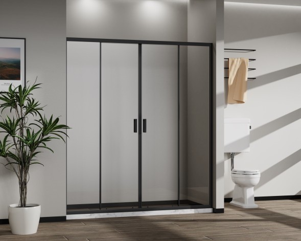Vincea Душевая дверь Сити (City) VDS-5CT2170CLB, 1700, черный, стекло прозрачное