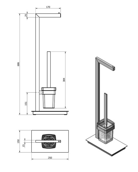 Стойка LANGBERGER ACCESSORIES 72481 напольная цвет хром