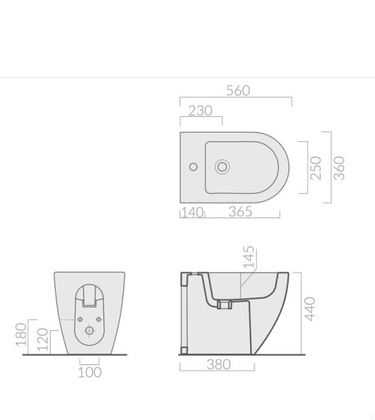 Биде GALASSIA Dream 7311 NEMT напольное с одним отверстием цвет черный матовый