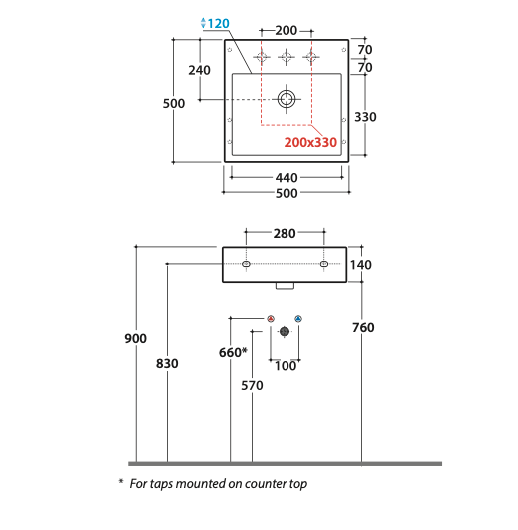 Раковина подвесная или для установки на столешницу GLOBO STONE SCQ51BI