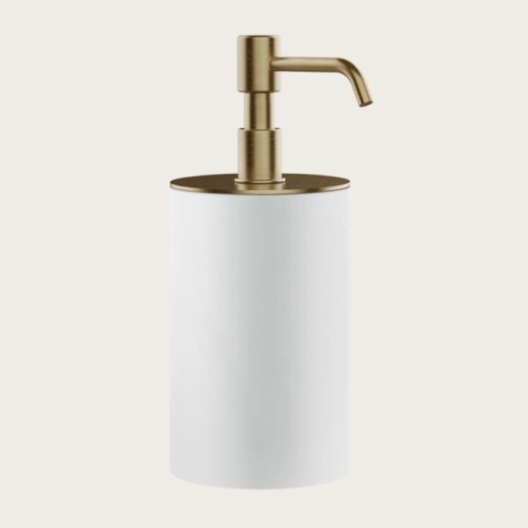 Gessi Дозатор для жидкого мыла, Rilievo, шгв 75*97*194, цвет дозатора теплая бронза#белый  59537#735