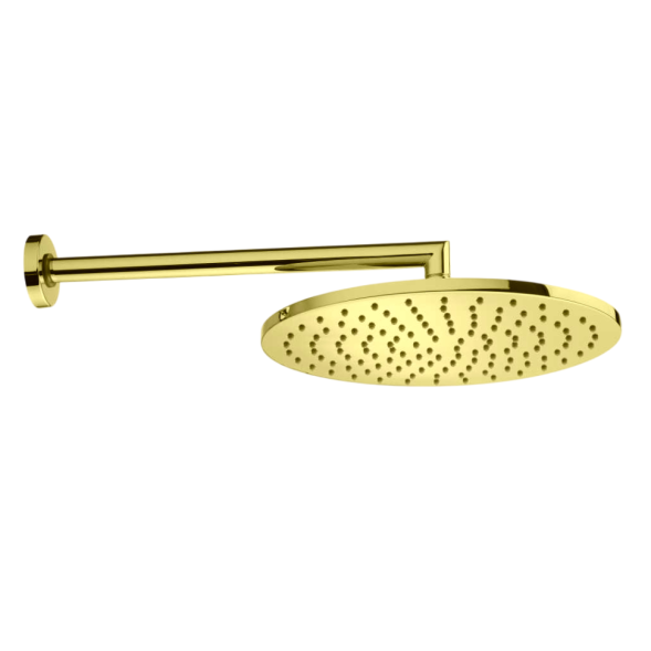 Верхний душ Bossini Cosmo H70596I.021 ?280 мм настенный с кронштейном 40 см Easy Clean цвет золото