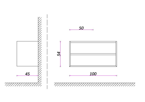 NOFER Тумба под раковину COOL с 2 выдвижными ящиками 100x45x54 CL.100.WNOGAL белый/орех